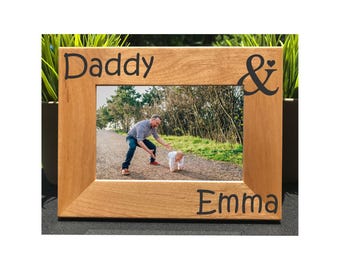 Personalized Daddy Picture Frame – Engraved Wooden Gift from Child