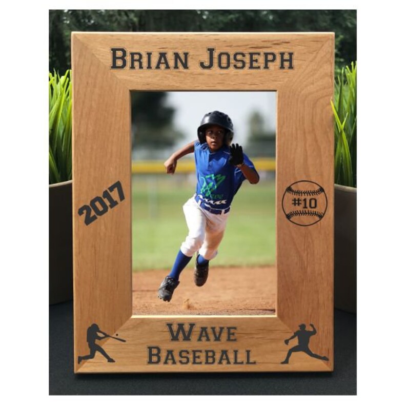Baseball // Personalized Engraved Photo Frame // Picture Frame Etsy