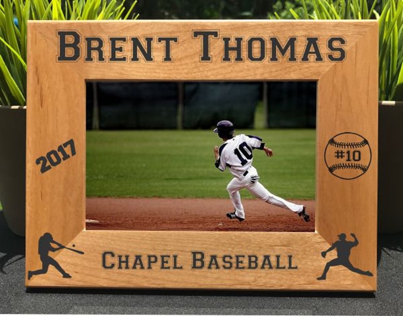 Baseball // Personalized Engraved Photo Frame // Picture Frame Etsy