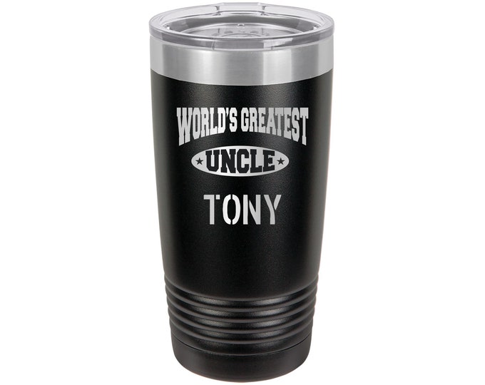 World's Greatest Uncle Travel Tumbler  // Personalized Engraved // Custom // Mug