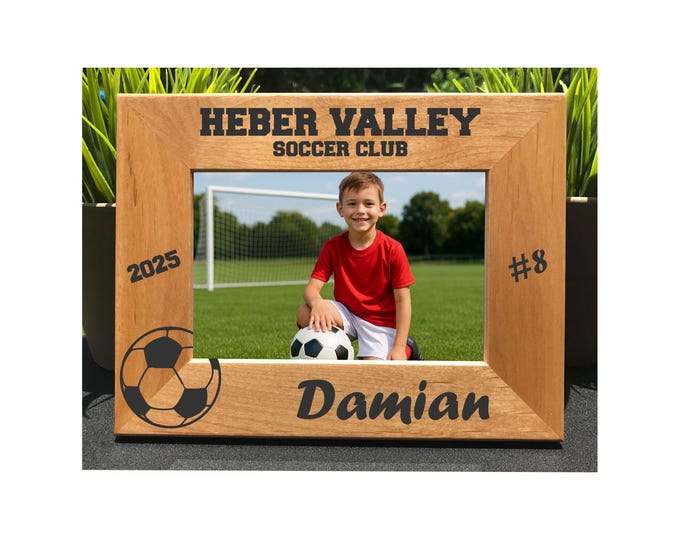 Soccer // Personalized Engraved Photo Frame // Picture Frame // Gift