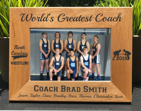 Wrestling Coach Personalized Engraved Photo Frame