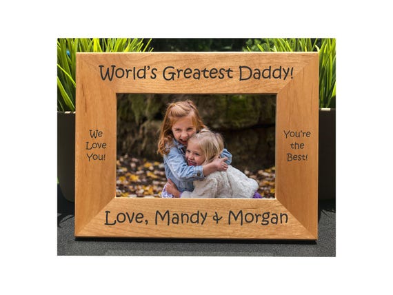 Personalized World's Greatest Daddy Photo Frame – Custom Engraved Gift for Dad, Papa, or Padre