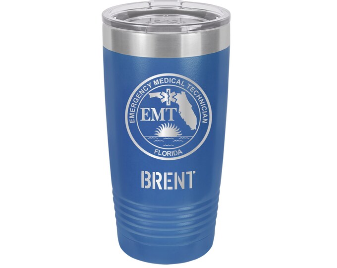 Florida EMT / Emergency Medical Technician Travel Tumbler // Personalized Engraved // Custom // Mug