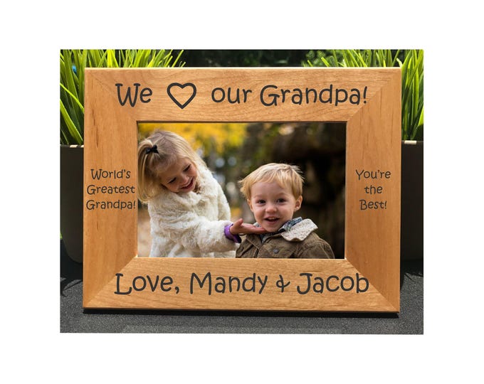 I Love my Grandpa // Personalized Engraved Photo Frame // Picture Frame // // Grandfather Gift // Pappy // Papa // Abuelo
