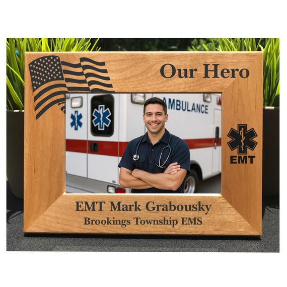 My Hero EMT / Paramedic Personalized Engraved Photo Frame