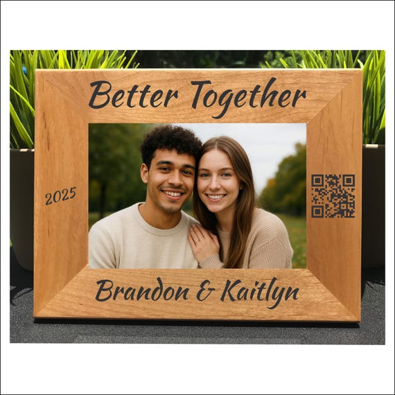Custom Engraved Song QR Code Picture Frame | Personalized Photo Frame Gift
