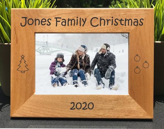 Family Christmas // Personalized Engraved Photo Frame // Picture Frame
