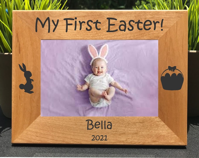 My First Easter // Personalized Engraved Photo Frame // Picture Frame