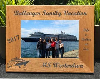 Family Cruise Vacation // Personalized Engraved Photo Frame // Caribbean // Alaska // Mediterranean // Mexico // Gift