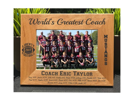 Personalized Football Coach Photo Frame, Engraved Team Gift