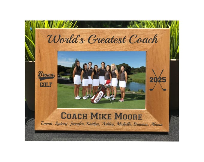 World's Greatest Golf Coach // Personalized Engraved Photo Frame // Picture Frame // Gift // High School // Team // College