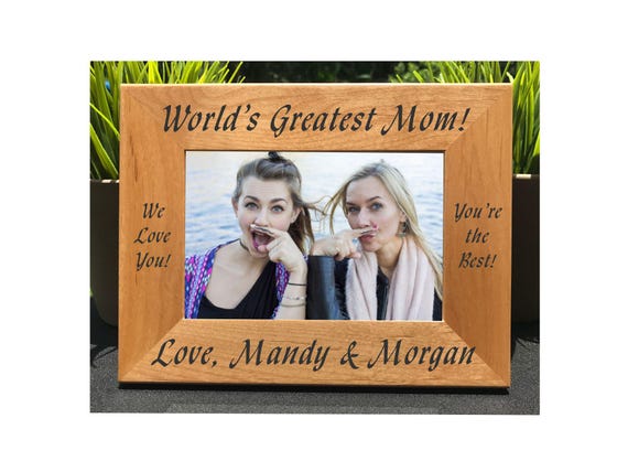 Personalized World's Greatest Mom Photo Frame – Custom Engraved Gift for Mom, Madre, or Mommy