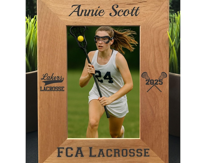 Lacrosse // Personalized Engraved Photo Frame // Picture Frame // High School // College // Club // League