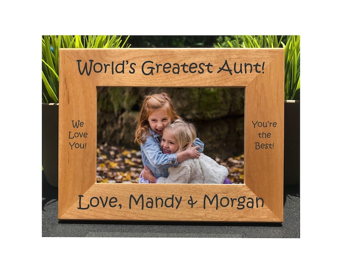 World's Greatest Aunt // Personalized Engraved Photo Frame // Picture Frame // La tía más grande del mundo // Auntie // Gift