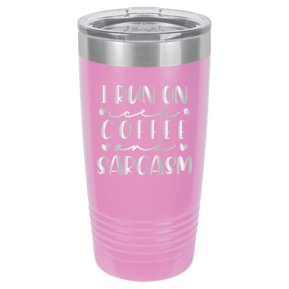 I run on coffee and sarcasm  // Personalized Engraved // Custom // Mug