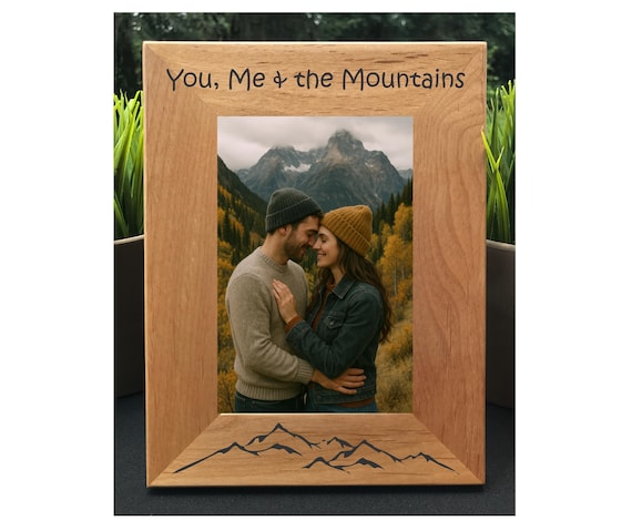 Couple Mountain Vacation Custom Engraved Photo Frame | Personalized Keepsake for Cherished Memories | Nautical Decor