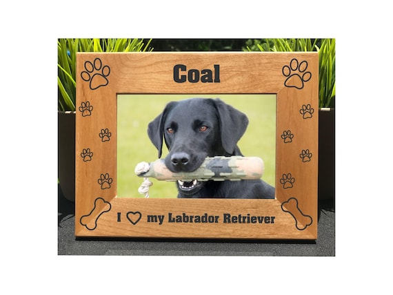 Engraved Labrador Retriever Photo Frame, Personalized Dog Gift