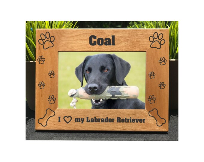 I Love my Labrador Retriever // Personalized Engraved Photo Frame // Picture Frame // Dog Lover Gift // New Puppy Gift // Lab // We Love our