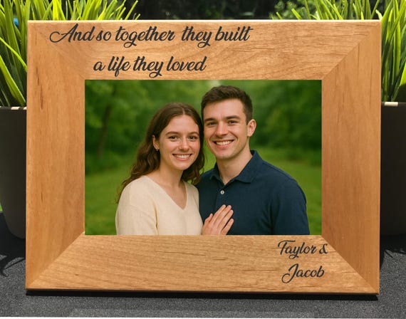 Custom Engraved Couple Picture Frame | Personalized Photo Frame Gift