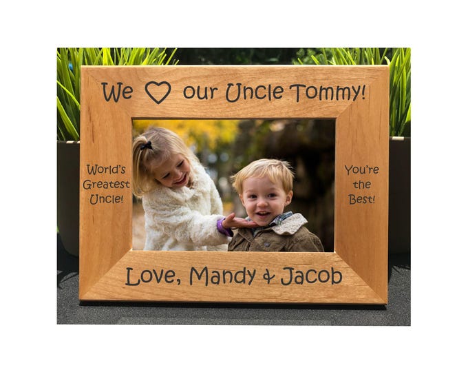 I Love my Uncle // Personalized Engraved Photo Frame // Picture Frame // Amo a mi tio // We Love Our Uncle // Gift