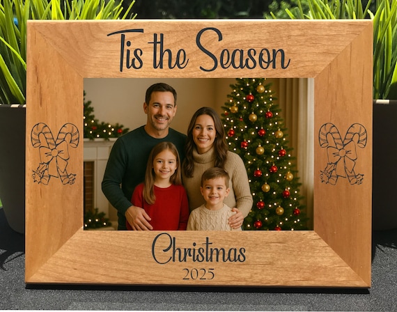 Family Christmas // Personalized Engraved Photo Frame // Picture Frame