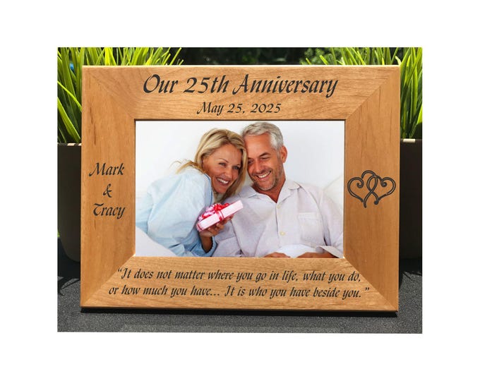 Wedding Anniversary // Personalized Engraved Photo Frame // Picture Frame // Anniversary Gift // 25 Years / First / 5 Year / 10 Year / 20