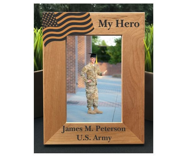 Hero Military // Personalized Engraved Photo Frame // Picture Frame