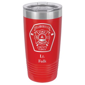 Firefighter // Personalized Engraved Travel Tumbler // Travel Mug // Fireman // Fire Rescue // Double Wall // Vacuum Insulated // Gift