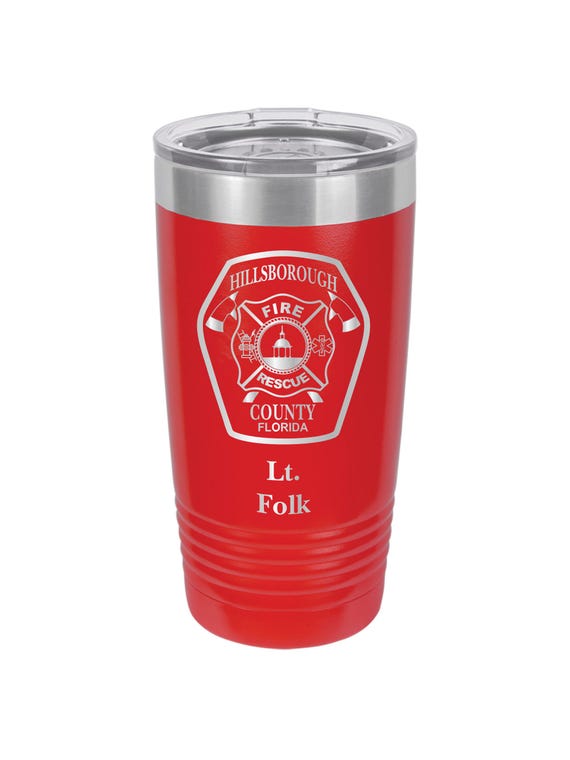 Personalized Firefighter Tumbler: Engraved Insulated Travel Mug
