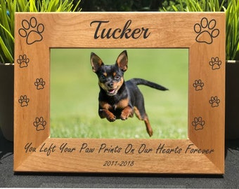 Dog Memorial // Personalized Engraved  Photo Frame