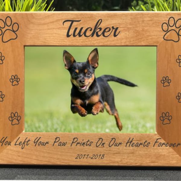 Dog Memorial // Personalized Engraved  Photo Frame