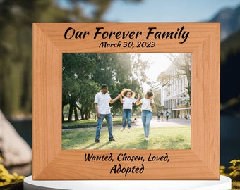 Forever Family | Adoption | Custom Engraved Photo Frame | Personalized Keepsake for Cherished Memories