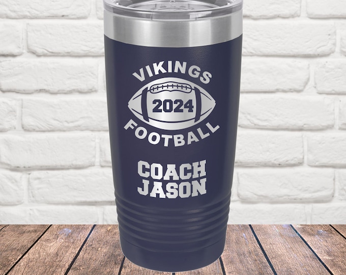 Football Coach Tumbler ~ Personalized Engraved