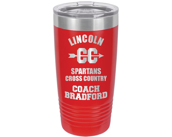 Personalized Cross Country Coach Tumbler – Custom Engraved Gift for Coaches – 20oz/30oz Travel Mug