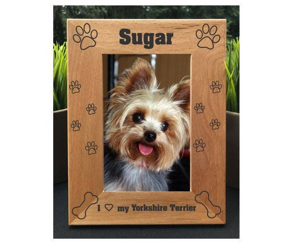 I Love My Yorkshire Terrier // Personalized Engraved Photo Frame