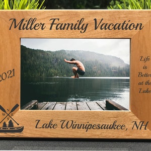 Lake Family Vacation // Life is Better at the Lake // Personalized Engraved Photo Frame