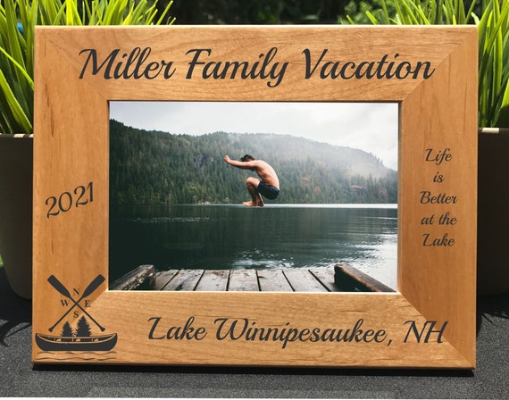 Lake Family Vacation // Life is Better at the Lake // Personalized Engraved Photo Frame
