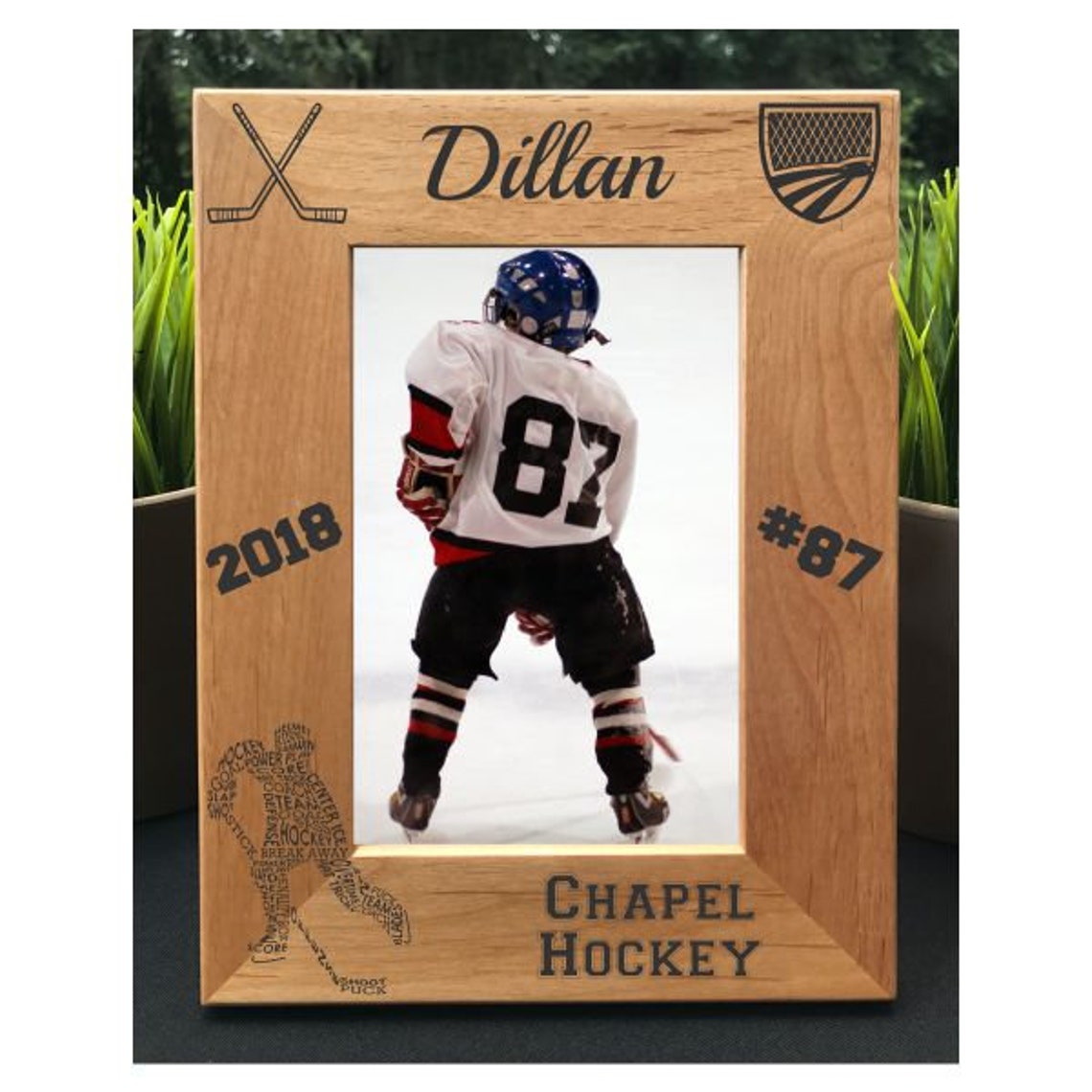 Hockey // Personalized Engraved // Photo Frame // Picture Etsy
