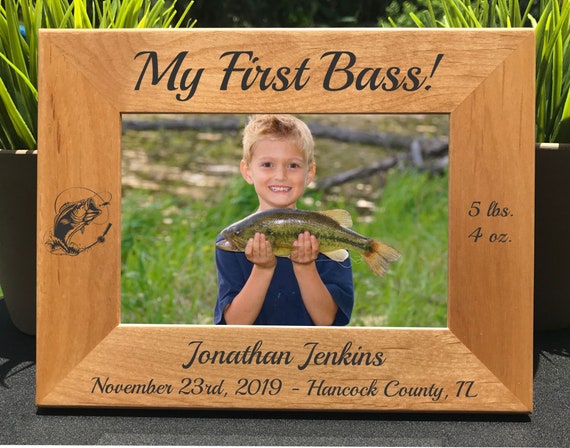 Fishing // My First Bass // Photo Frame // Picture Frame // Gift