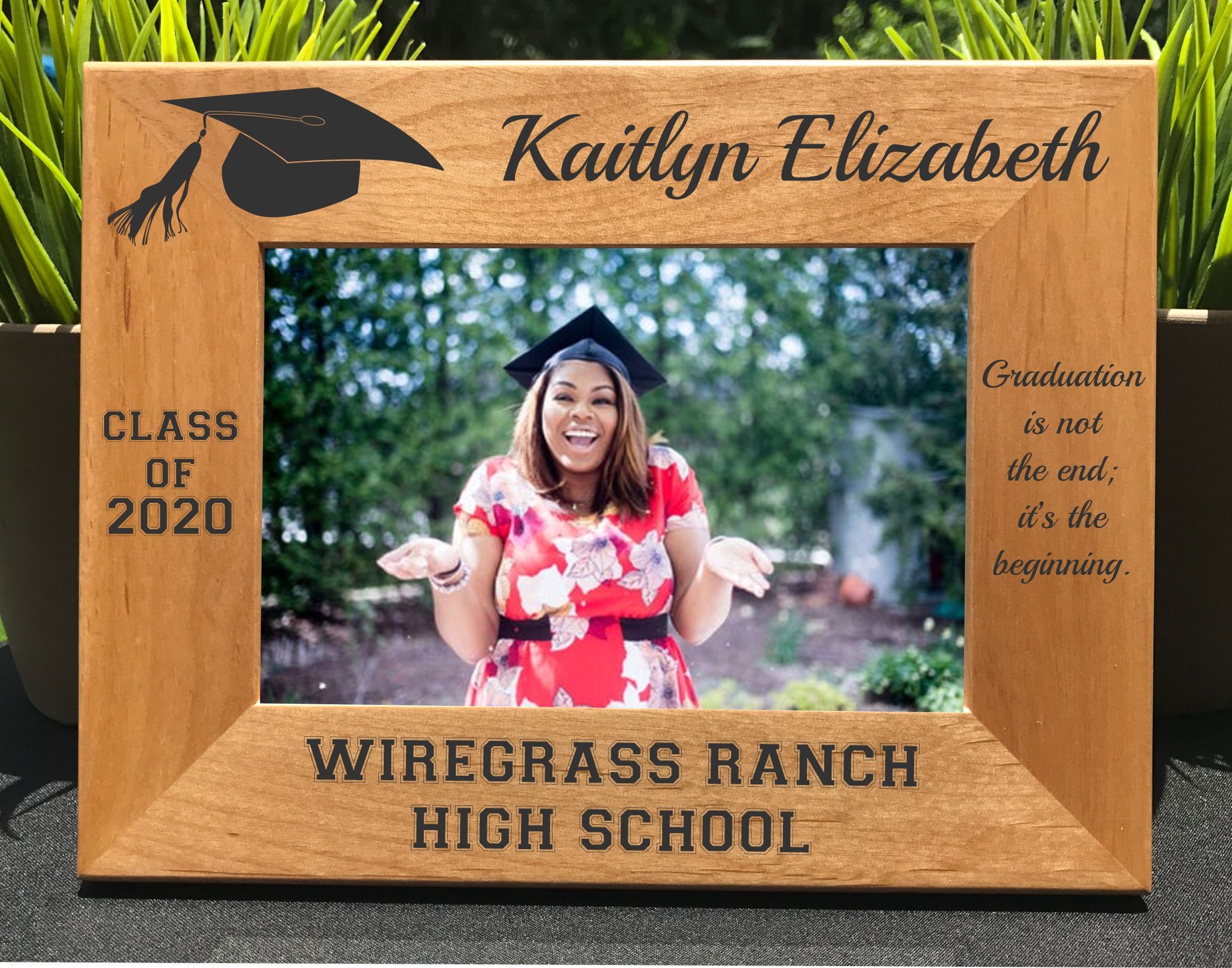 Personalized Graduation Picture Frame Student Gift Ideas Wooden Photo Frame Custom Photo Frame Gift for Alumna Engraved Photo Frame