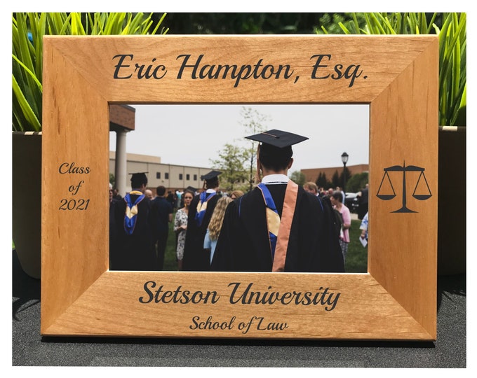Law School Graduation // Personalized Engraved Photo Frame // Class of 2024 // Lawyer // Attorney // Esquire