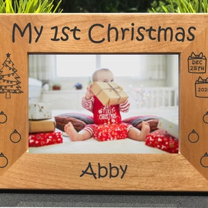 My First Christmas // Personalized Engraved Photo Frame // Picture Frame