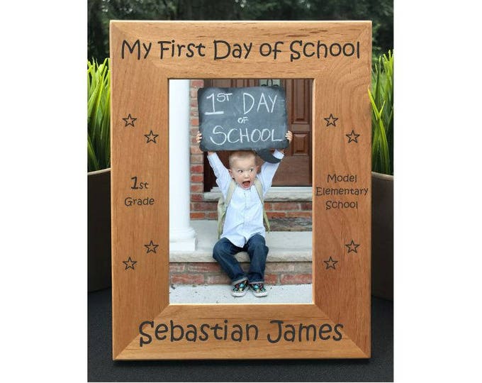 First Day of School // Personalized Engraved Photo Frame // Picture Frame // Gift // Elementary // Middle School // High School