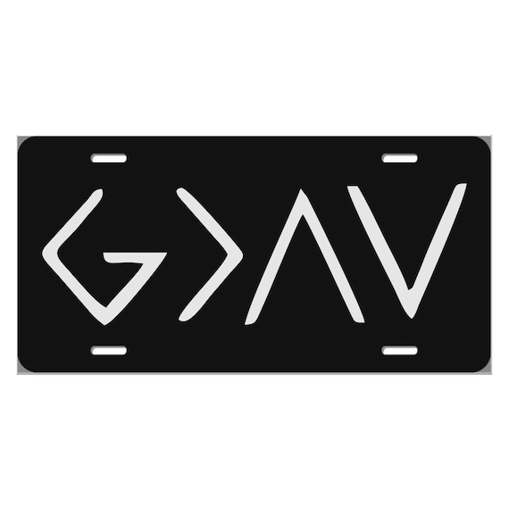 God is Greater Personalized Laser Engraved License Plate