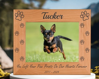 Custom Engraved Dog Memorial Photo Frame | Pet Loss Gift