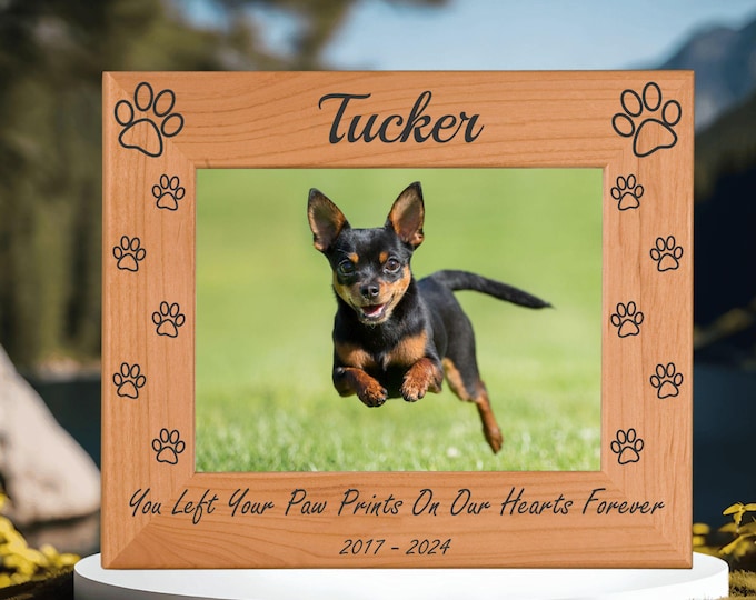 Dog Memorial Custom Engraved Photo Frame | Personalized Pet Loss Keepsake | Cherished Memories for Beloved Dogs