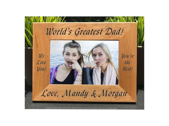 Personalized World's Greatest Dad Photo Frame – Custom Engraved Gift for Father, Papa, or Padre