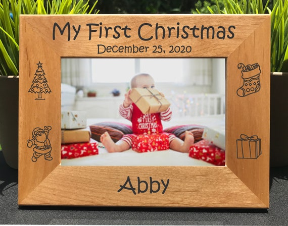 My First Christmas // Personalized Engraved Photo Frame // Picture Frame
