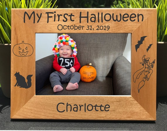 My First Halloween // Personalized Engraved Photo Frame // Picture Frame